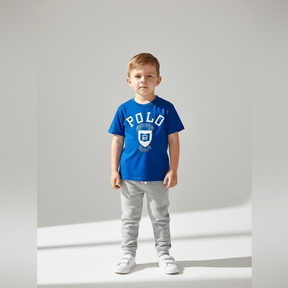 Polo by Ralph Lauren Royal Blue Tee Unisex S(8) graphic design logo cotton - Picture 1 of 14